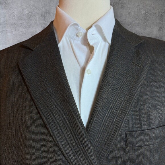 JOSEPH & FEISS Mens Blazer 50R WOOL Brown Sport Coat Two Button Jacket Suits - Picture 3 of 16